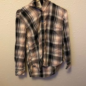 Plaid button up blouse (not purple)